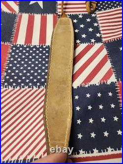 Vintage No Swivel Slip On Shotgun Rwt Sling Tooled Duck Scene White Stitched