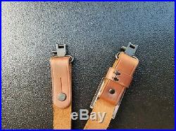 Vintage OEM Factory Marlin Leather Rifle Sling with Quick Detach Swivels 39x1