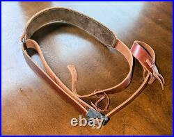 Vintage Orvis Leather Stitched Buckle Rifle Gun Strap