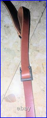 Vintage Orvis Leather Stitched Buckle Rifle Gun Strap