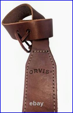 Vintage Orvis Leather Stitched Buckle Rifle Gun Strap