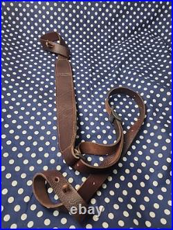 Vintage Orvis Leather Stitched Suede Backed Buckle Rifle Sling No Swivel Trap