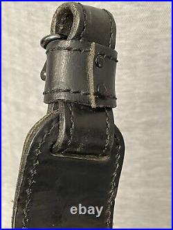 Vintage Padded Black Leather Rifle Shotgun Gun Sling