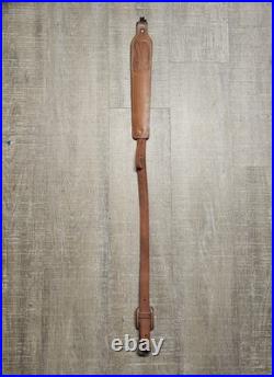 Vintage Padded Leather Rifle Sling Eagle