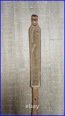 Vintage Padded Leather Rifle Sling Eagle