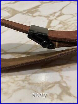 Vintage Rifle Sling Postwar Made In Germany 98K Mauser-Brown Leather CrossHatch