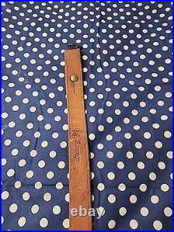 Vintage Savage Marked Leather Buckle Rifle Sling With Swivels