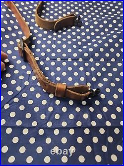 Vintage Savage Marked Leather Buckle Rifle Sling With Swivels