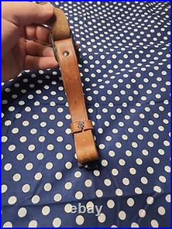 Vintage Savage Marked Leather Buckle Rifle Sling With Swivels