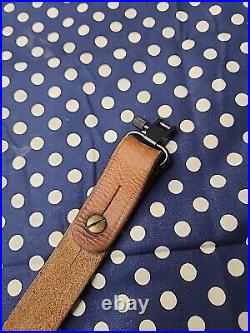 Vintage Savage Marked Leather Buckle Rifle Sling With Swivels