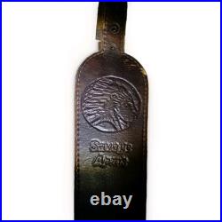 Vintage Savage stamped Brown Leather Rifle Sling missing metal connectors 42