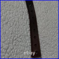 Vintage Savage stamped Brown Leather Rifle Sling missing metal connectors 42