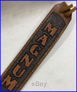 Vintage Stocker Magnum Gun Shop Leather Rifle Shotgun Gun Sling Strap Scarab