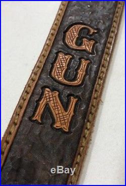 Vintage Stocker Magnum Gun Shop Leather Rifle Shotgun Gun Sling Strap Scarab