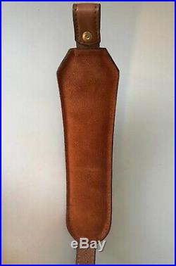 Vintage TOREL Rifle Sling #4753 Bear Scene Tooled Leather Cowhide Padded