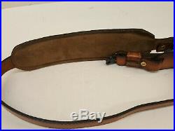 Vintage TOREL Rifle Sling #4753 Embossed Bear Motif Leather Cowhide Padded