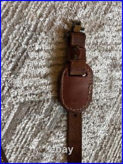 Vintage Tooled Leather Padded Rifle Sling Hunter 27-25 Deer Acorn QD Swivels Vintage Tooled Leather Padded Rifle Sling Hunter 27-25 Deer Acorn QD Swivels