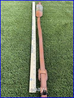 Vintage Tooled Leather Rifle Sling Padded with Handcrafted Deer Scene