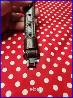 Vintage Tooled Stitched Leather Whitetail Acorn Suede Backed Rifle Sling Swivels