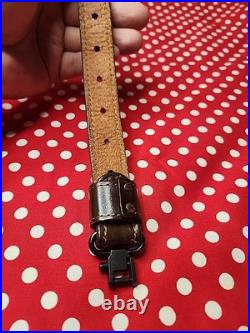 Vintage Tooled Stitched Leather Whitetail Acorn Suede Backed Rifle Sling Swivels