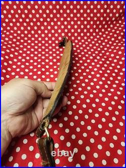 Vintage Tooled Stitched Leather Whitetail Acorn Suede Backed Rifle Sling Swivels