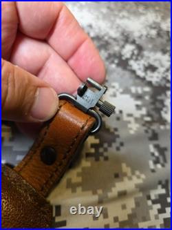 Vintage Tooled Whitetail Acorn Stitched Padded Suede Backed Leather Rifle Sling