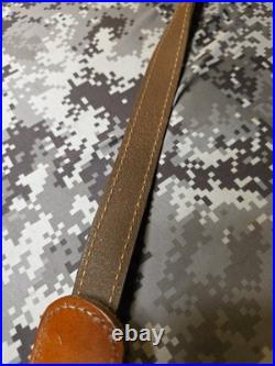 Vintage Tooled Whitetail Acorn Stitched Padded Suede Backed Leather Rifle Sling