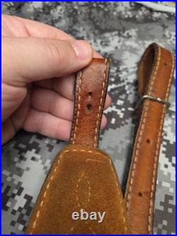 Vintage Torel Suede White Stitched Tooled Whitetail Padded Leather Rifle Sling