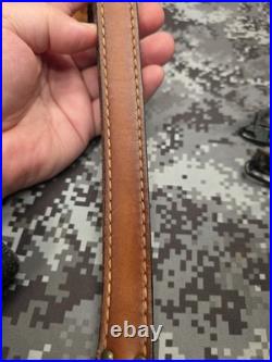 Vintage Torel Suede White Stitched Tooled Whitetail Padded Leather Rifle Sling