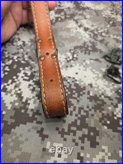 Vintage Torel Suede White Stitched Tooled Whitetail Padded Leather Rifle Sling