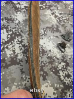 Vintage Torel Suede White Stitched Tooled Whitetail Padded Leather Rifle Sling