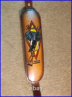 Vintage Torel Weatherby Rifle Sling 4770 Tooled Elephant Hunting Leather Vintage Torel Weatherby Rifle Sling 4770 Tooled Elephant Hunting Leather