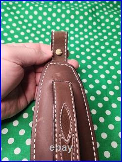 Vintage Torel White Stitched Padded Suede Backed Suede Rifle Sling