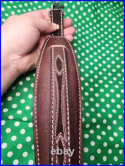 Vintage Torel White Stitched Padded Suede Backed Suede Strap Rifle Sling