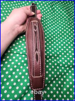 Vintage Torel White Stitched Padded Suede Backed Suede Strap Rifle Sling