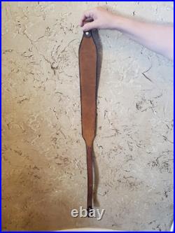 Vintage Weatherby Hand Tooled Leather Rifle Shotgun Sling 39 in Adjustable