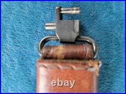 Vintage Weatherby Leather Gun Sling With Elephant Head And Scoped Rifle Emblem