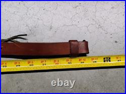 Vintage Weave White Stitched Design Leather Rifle Sling Suede Backed QD Swivels