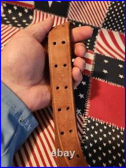 Vintage Wwii M1907 Boyt 44 Rifle Sling Leather Stitched Buckle Sling