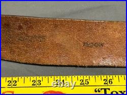 Vintage hand tooled LEATHER Rifle Sling 7220W + Swivel MARKED BUT CANNOT READ Vintage hand tooled LEATHER Rifle Sling 7220W + Swivel MARKED BUT CANNOT READ