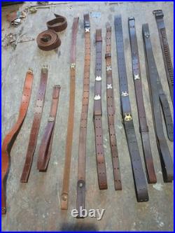 Vintage leather rifle sling lot Vintage leather rifle sling lot
