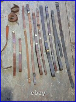 Vintage leather rifle sling lot Vintage leather rifle sling lot