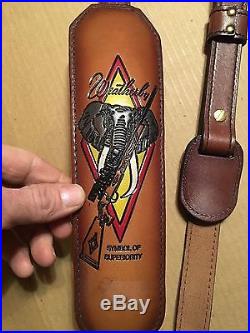 Vintage rifle sling leather Weatherby elephant