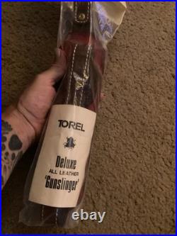 Vtg ALL Leather TOREL DELUXE GUNSLINGER RIFLE SLING Harness Strap Split Cowhide