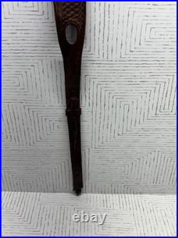Vtg Bianchi Cobra Grande Sling Stitched Tooled Leather Rifle Thumbhole