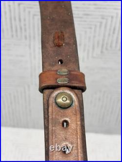 Vtg Bianchi Cobra Grande Sling Stitched Tooled Leather Rifle Thumbhole