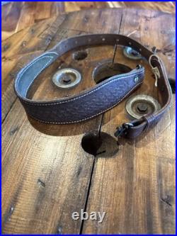 Vtg. Bianchi Cobra Leather Rifle Sling With Swivels