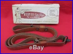 Vtg Hunter Leather 1 Rifle Sling With Qd Quick Detach Swivels USA Made