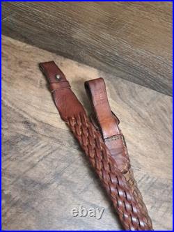 Vtg Kassinar Woven Leather Rifle Sling