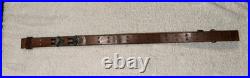 Vtg WWI WWII leather 1.25 wide RIFLE SLING M1907 M1903 Garand Spring